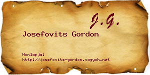 Josefovits Gordon névjegykártya